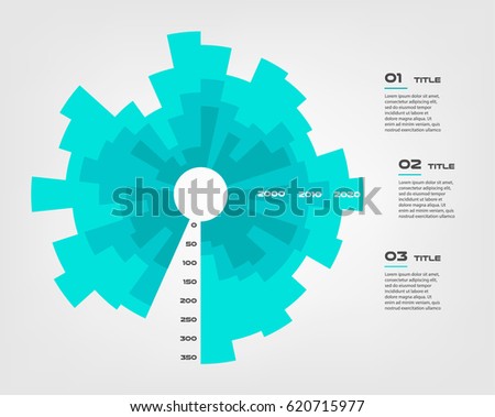 Sunburst chart color infographics step by step in a series of circle. Element of chart, graph, diagram with 5 options - parts, processes. Vector business template for presentation