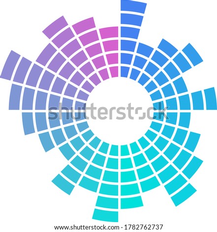 Sunburst chart color infographics. Vector illustration.