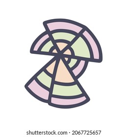 icono simple de doodle vectorial color de gráfico de explosión solar