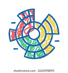 sunburst chart doodle icon sketch vector. sunburst chart sign. isolated symbol illustration
