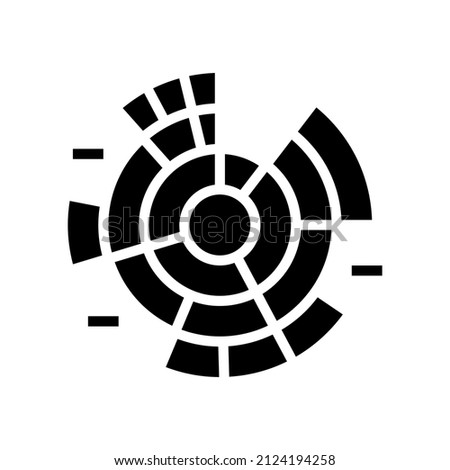sunburst chart glyph icon vector. sunburst chart sign. isolated contour symbol black illustration