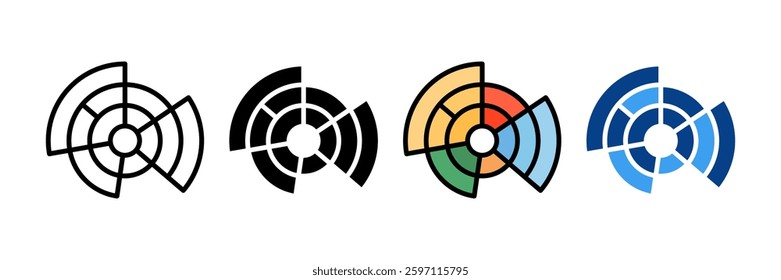 Sunburst Chart Icon Set Multiple Style Collection