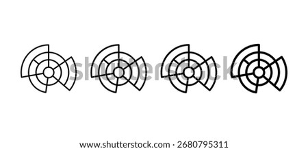 Sunburst Chart Multiple Line Icon Element