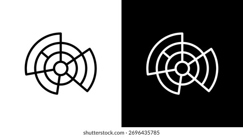 Diseño de conjunto de iconos blancos de gráfico Sunburst