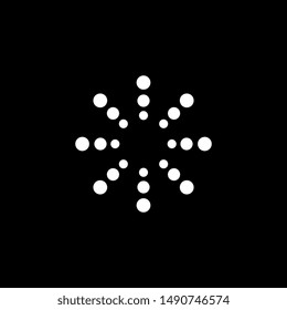 Sunburst circle or sun burst line art vector icon for apps and websites. Glare sunlight abstract symbol.