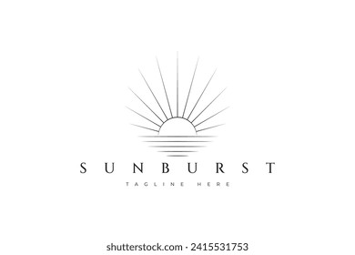 Sunburst Daylight Bright Nature Reflection Light Abstract Minimalist Logo