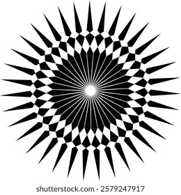  Sunburst Decoration Element. Minimalistic Vector Mandala.