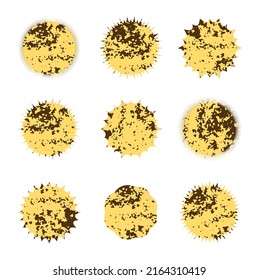 sunburst decoration yellow blank stickers promo vector set