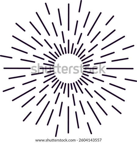 Sunburst design featuring a circular arrangement of light beams radiating outwards, creating a dynamic and energetic visual effect, ideal for backgrounds, logos, and graphic design projects