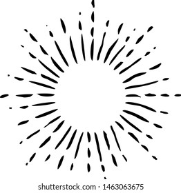 sunburst doodle, vintage radial burst, abstract line sunshine vector collection