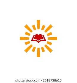 Sunburst Education Logo with Open Book