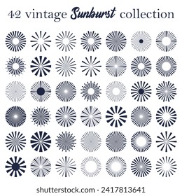 Sunburst element. Sunburst icon collection. Retro sunburst design. Set of sunburst element radial stripes background. Vector .555