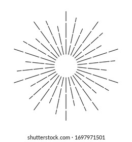 Sunburst element isolated on white background.  Vector illustration