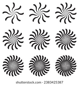 Elemento Sunburst. Fondo de rayas radiales. Colección de iconos de Sunburst. Diseño retro de explosión de sol. Ilustración del vector.fondo de explosión de sol