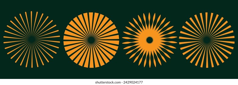  Sunburst element. Radial stripes background. Sunburst icon collection. Retro sunburst design. Vector illustration.