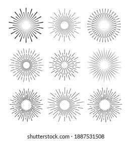 Sunburst element radial stripes or sunburst backgrounds