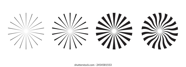 Sunburst element radial stripes or sunburst backgrounds