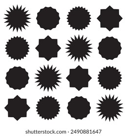 Sunburst element radial stripes or sunburst backgrounds. Vector isolated on white background.