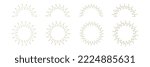 Sunburst emblem. Bursting rays line icon set. Sunrise and sunset concept. Modern style. Vector illustration