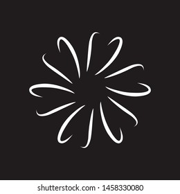 Sunburst, explosion effect, vintage doodles isolated on brown background EPS Vector