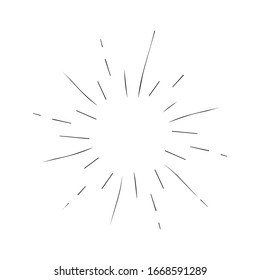 Sunburst, explosion effect, vintage doodles isolated on white background EPS Vector
