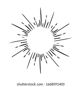 Sunburst, explosion effect, vintage doodles isolated on white background EPS Vector
