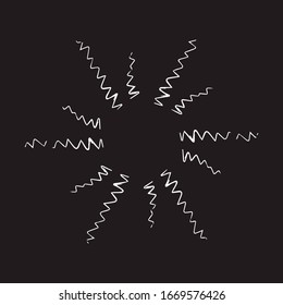 Sunburst, explosion effect, vintage doodles EPS Vector