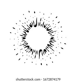 Sunburst, explosion effect, vintage doodles isolated on white background EPS Vector