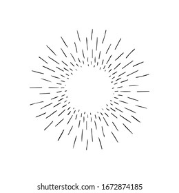 Sunburst, explosion effect, vintage doodles isolated on white background EPS Vector