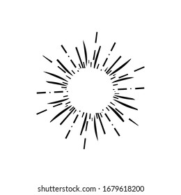 Sunburst, explosion effect, vintage doodles isolated on white background EPS Vector