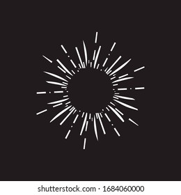 Sunburst, explosion effect, vintage doodles EPS Vector