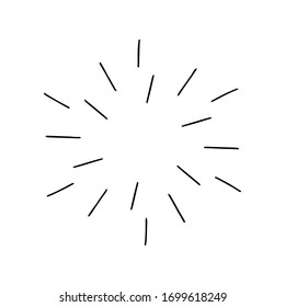 Sunburst, explosion effect, vintage doodles isolated on white background EPS Vector