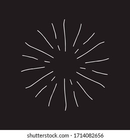 Sunburst, explosion effect, vintage doodles isolated EPS Vector