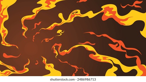 Sunburst fire flames. comic book background