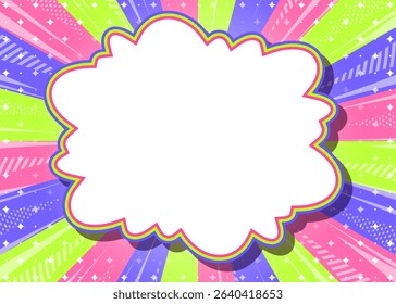 Sunburst, Frame Background, Concentration Line, Sparkle Decoration, Pop Design, Cloud Frame, Comic Style