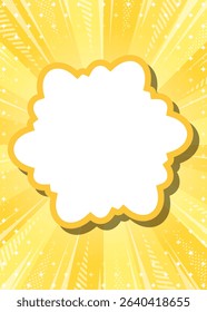 Sunburst, Frame Background, Concentration Line, Sparkle Decoration, Pop Design, Cloud Frame, Comic Style, Vertical