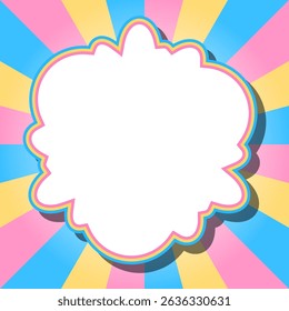 Sunburst, Frame Background, Pop Design, Cloud Frame, Square Size