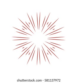 Sunburst frame. Retro Sun burst shape. Vintage explosion logo, label, badge. Firework design element. Old light rays radiating from a center. Retro, vintage, hipster style starburst.