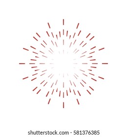 Sunburst frame. Retro Sun burst shape. Vintage explosion logo, label, badge. Firework design element. Old light rays radiating from a center. Retro, vintage, hipster style starburst