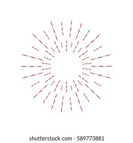 Sunburst frame. Retro Sun burst shape. Vintage explosion logo, label, badge. Firework design element. Old light rays radiating from a center. Retro, vintage, hipster style