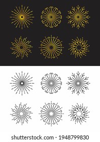 sunburst gold and black design