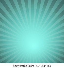 Sunburst green rays pattern. Radial sunburst ray background vector illustration.