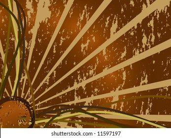 Sunburst with grunge effect (Vector)