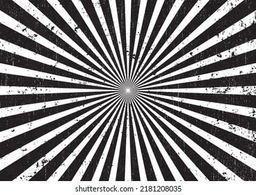 Sunburst with grunge texture background