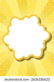Sunburst with Halftone Pattern, Frame Background, Sparkle Pattern Decoration, Pop Design, Cloud Frame, Vertical