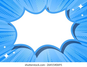 Sunburst with Halftone Pattern, Scream Bubble Frame Background, Concentration Line, Sparkle Effect Decoration, Comic Style