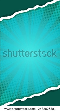 Sunburst Halftone Torn Paper Template