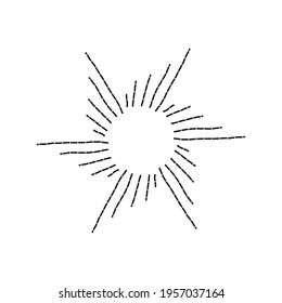 Sunburst hand drawn, doodle design explosion icon, starburst simple design, firework vector illustration