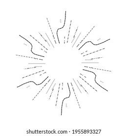 Sunburst hand drawn, doodle explosion simple icon, sunburst firework vector illustration
