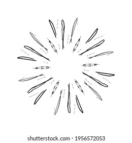 Sunburst hand drawn doodle, object icon starburst, vector illustration